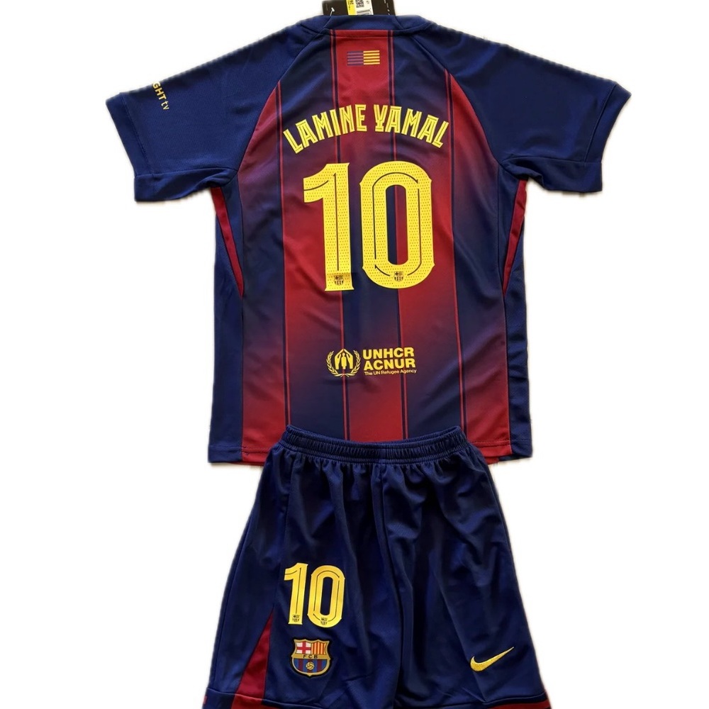 LAMINE YAMAL #10 Barcelona 2025-26 Home Kids Set ⚽️🥅🔥